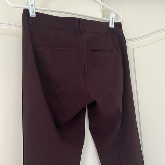 Vince Wool Side Stripe Tuxedo Burgundy Black Career Pants - Picture 5 of 7